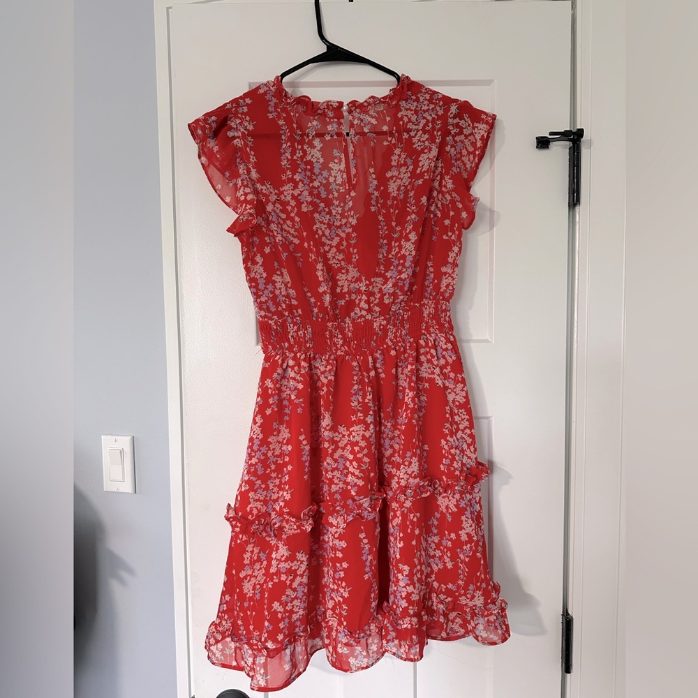 Red Floral Spring Dress 🌸 - Picture 3 of 3
